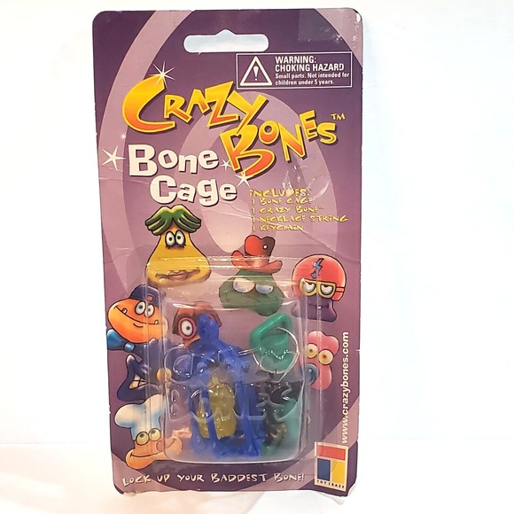 Crazy BONES Other - Vintage 1998 Toy Craze Inc Crazy Bones Bone Cage Green Keychain in Package